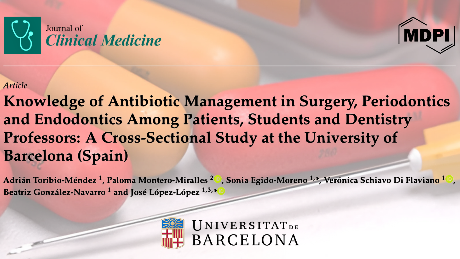 Nova publicació científica sobre la gestió d’antibiòtics en odontologia.