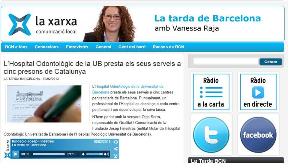 L'Hospital Odontològic  de la UB presta els seus serveis a cinc presons de Catalunya