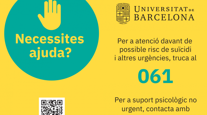 La UB ofereix suport psicològic gratuït per a l’estudiantat, el PDI i el PAS.